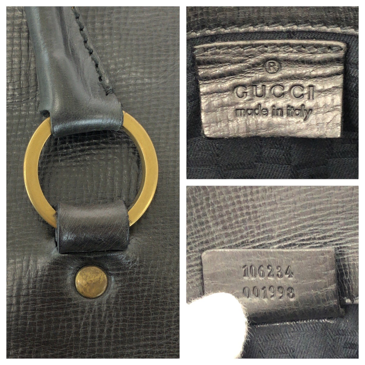 16099
GUCCI グッチ ブラック 黒 ゴールド金具 レザー 106232 ビジネスバッグ ブリーフケース 男女兼用 レディース ABP48