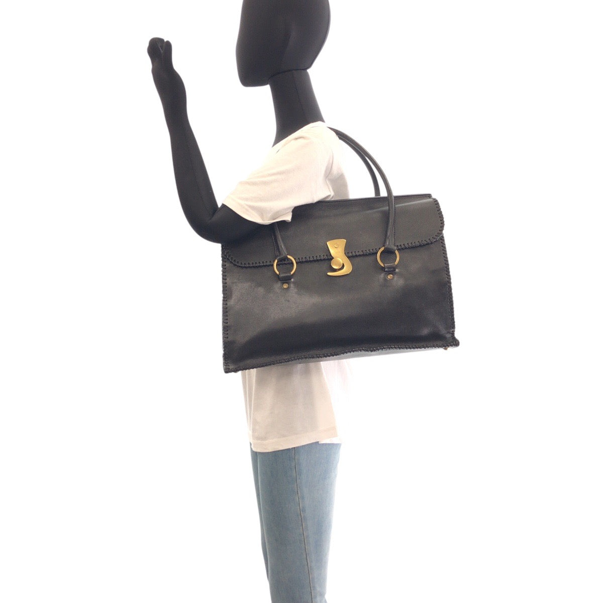 16099
GUCCI グッチ ブラック 黒 ゴールド金具 レザー 106232 ビジネスバッグ ブリーフケース 男女兼用  レディース ABP48