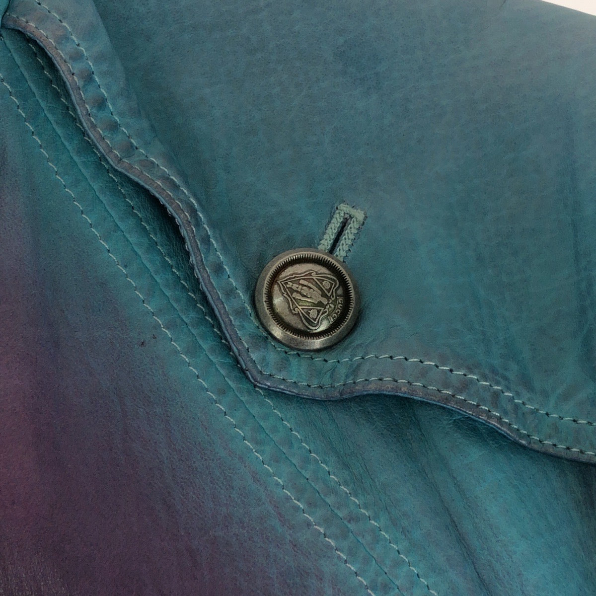 16106
GUCCI グッチ サイズ46 パープル マルチカラー シルバー金具 レザー ライダースジャケット レザージャケット メンズ A110