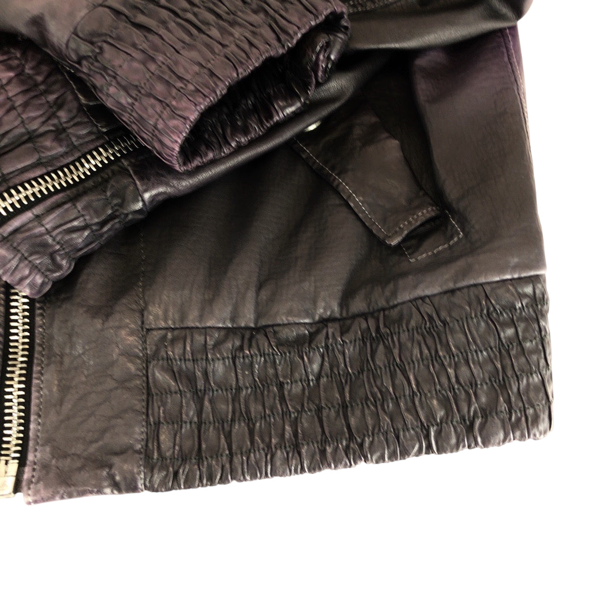 16106
GUCCI グッチ サイズ46 パープル マルチカラー シルバー金具 レザー ライダースジャケット レザージャケット メンズ A110