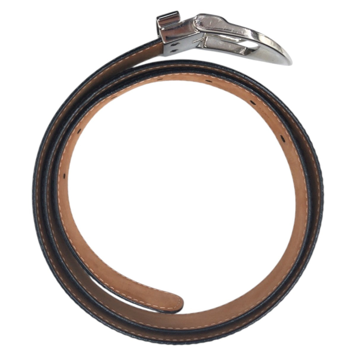 16112
LOUIS VUITTON ルイヴィトン サンチュールクラシック ブラック 黒 ブラウン シルバー レザー / メタル M6843 ベルト  メンズ A27