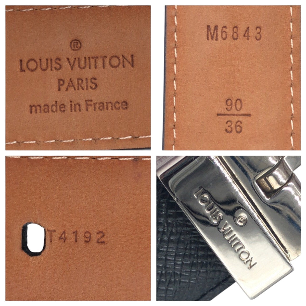 16112
LOUIS VUITTON ルイヴィトン サンチュールクラシック ブラック 黒 ブラウン シルバー レザー / メタル M6843 ベルト  メンズ A27