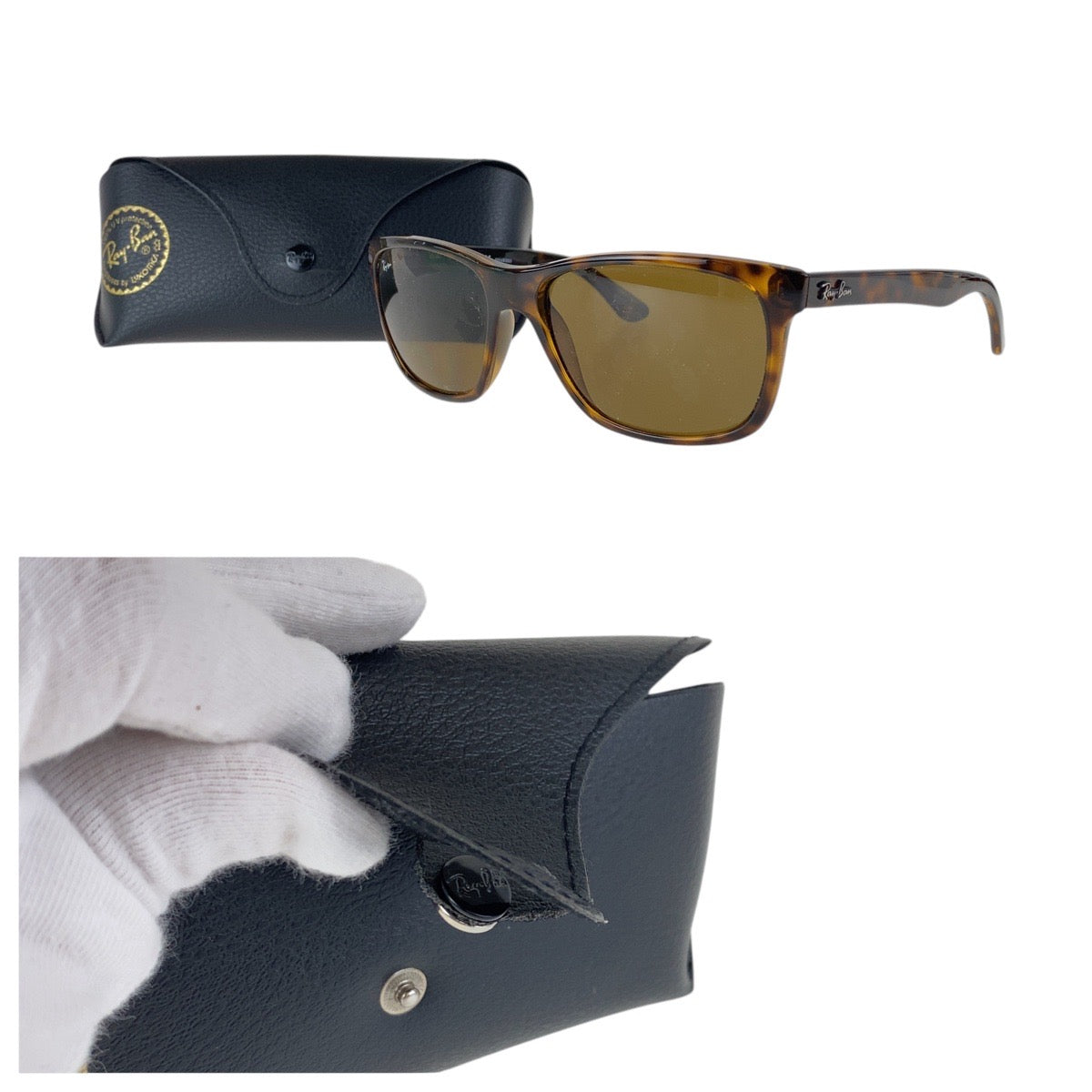 16129
Ray-Ban レイバン マーブル柄 ブラウン シルバー金具 プラスチック RB4181 710/83 3P サングラス 男女兼用 ウェリントン  メンズ