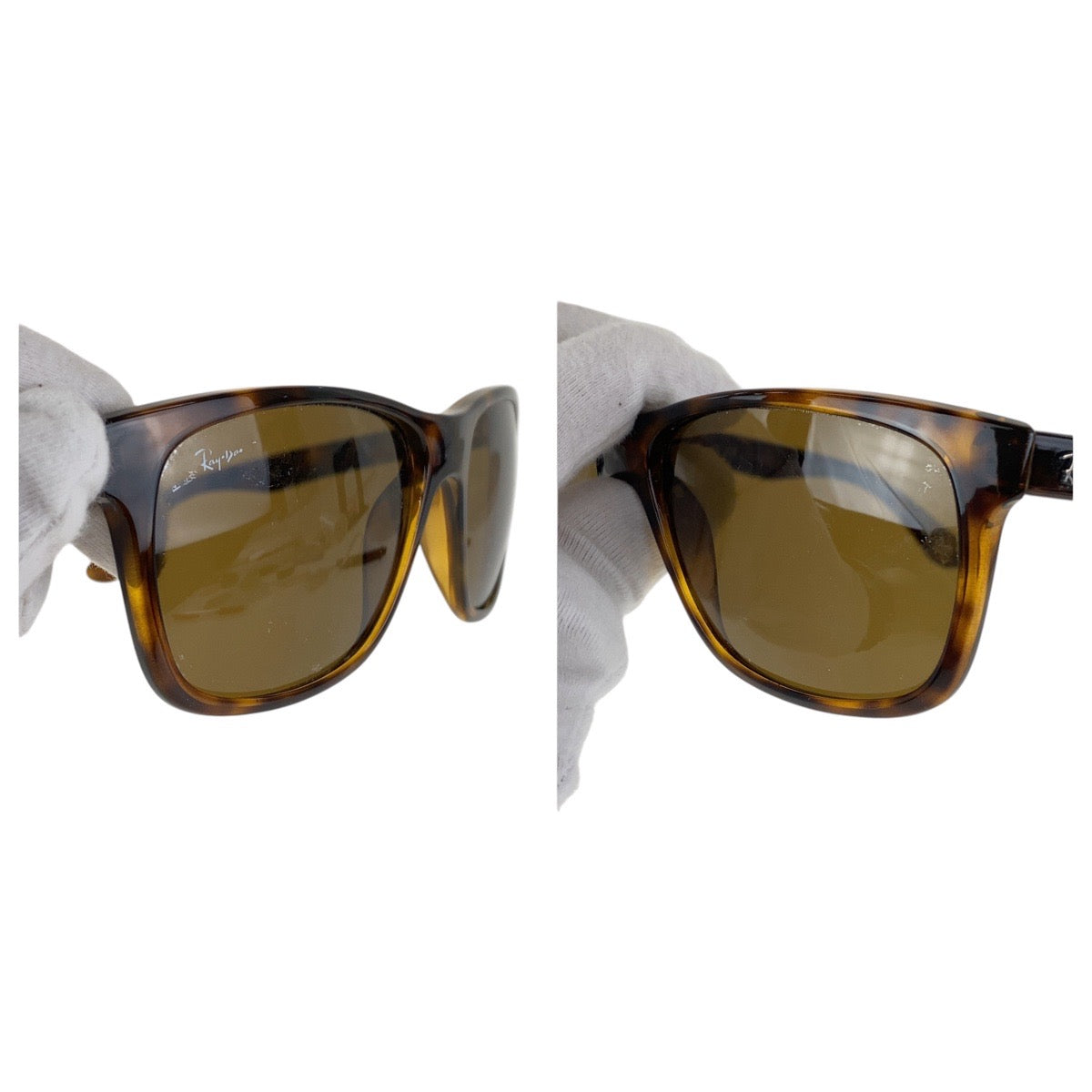 16129
Ray-Ban レイバン マーブル柄 ブラウン シルバー金具 プラスチック RB4181 710/83 3P サングラス 男女兼用 ウェリントン  メンズ