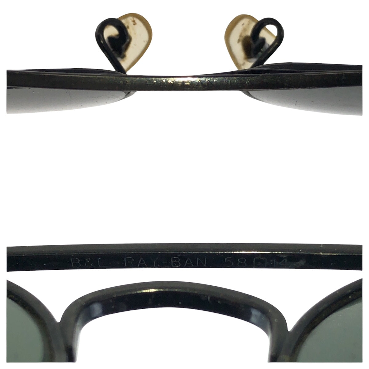 16135
Ray-Ban レイバン ヴィンテージ ボシュロム アビエーター ブラック 黒 メタル / プラスチック 58◻︎14 サングラス 男女兼用 ティアドロップ  メンズ AB12