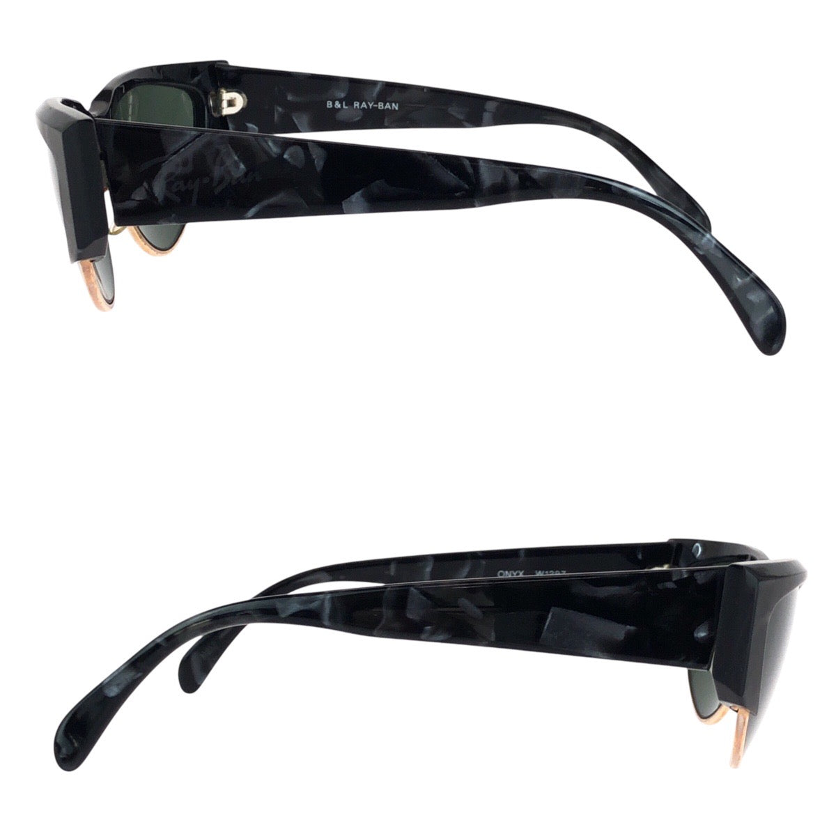 16148
Ray-Ban レイバン ヴィンテージ B&L RAY-BAN ブラック 黒 ゴールド金具 プラスチック / ガラス ONYX W1297 サングラス フォックス  メンズ