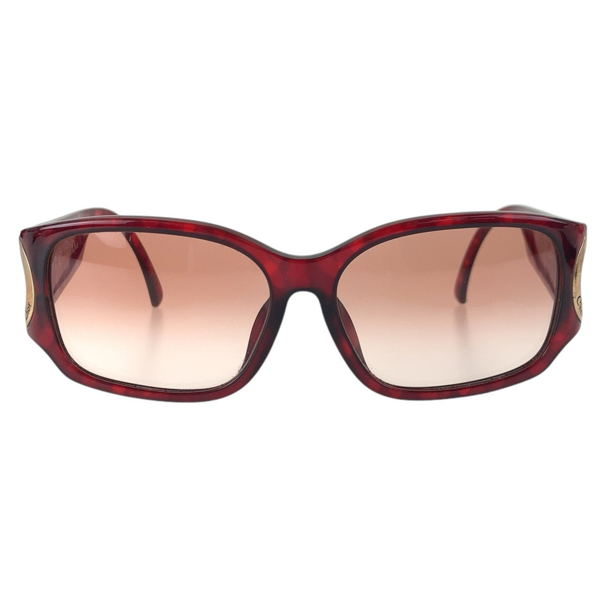 16149
Christian Dior クリスチャンディオール グラデーションレンズ レッド ゴールド金具 プラスチック 2660A 31 57◻︎14 サングラス 男女兼用 スクエア  レディース AB8