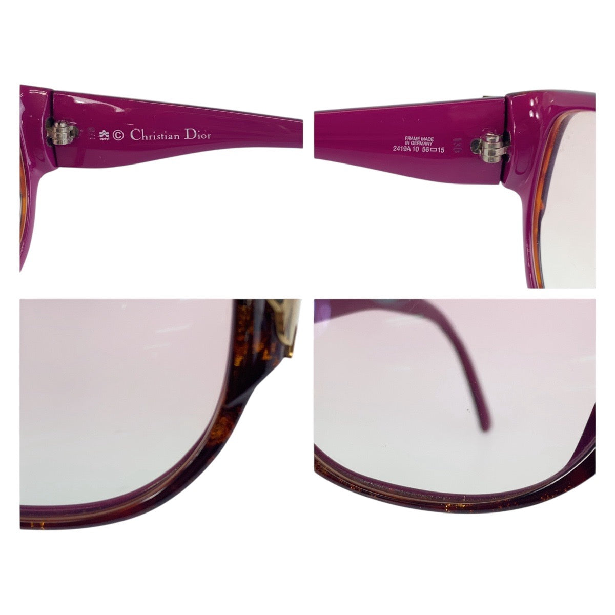 16153
Dior ディオール ヴィンテージ マーブル柄 ブラウン ピンク ゴールド プラスチック 2419A 10 56◻︎15 サングラス ウェリントン  レディース ABP13