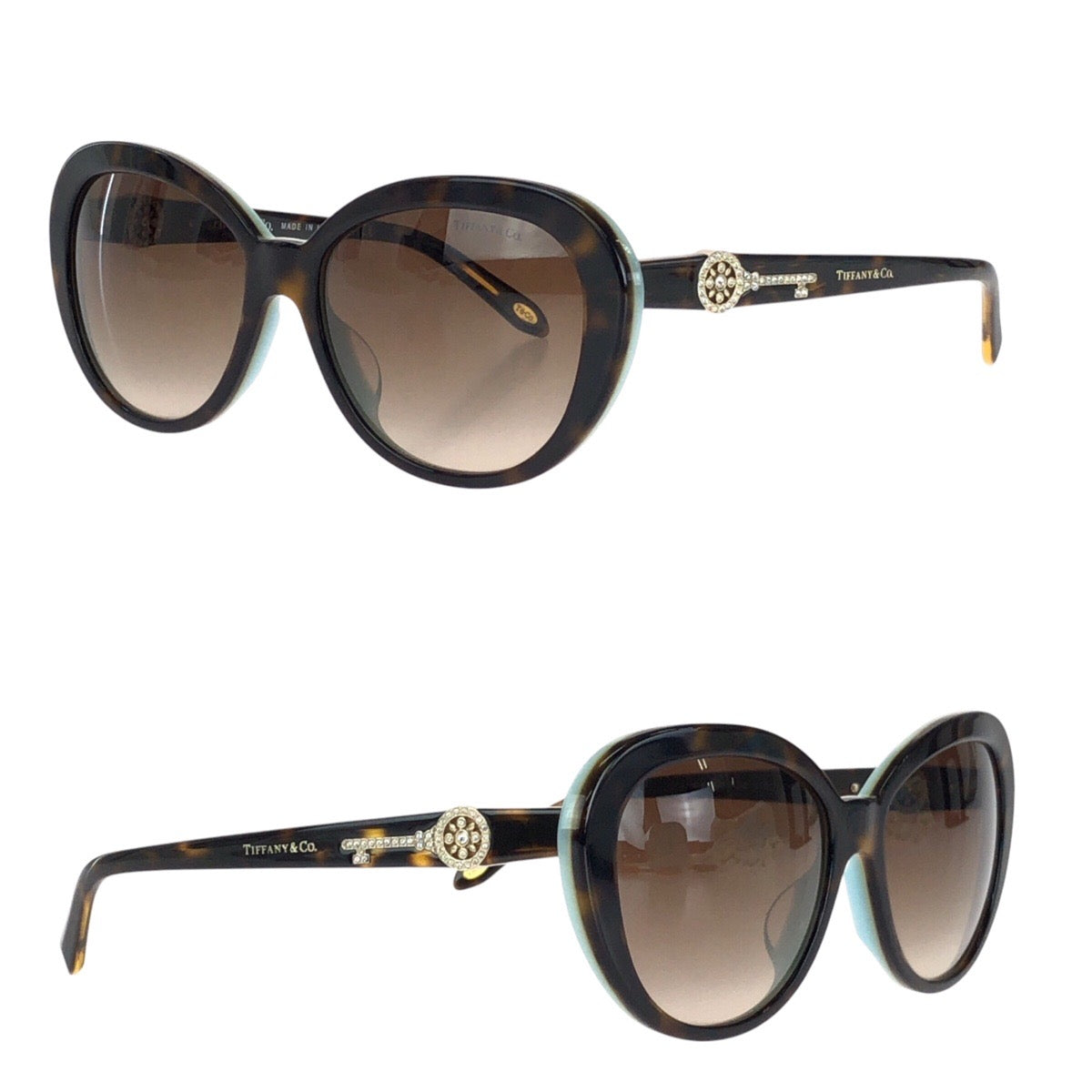 16159
TIFFANY&Co. ティファニー ブラウン スカイブルー プラスチック / ラインストーン TF4118-B-F 8134/3B 57□17 140 3N サングラス フォックス  レディース