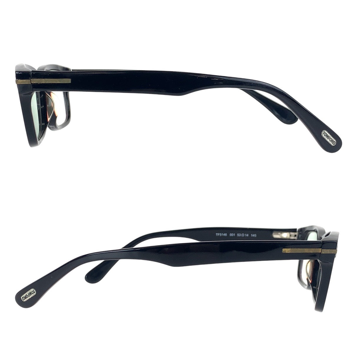 16161
TOM FORD トムフォード ブラック 黒 ゴールド金具 プラスチック TF5146 001 53□14 145 メガネ メガネフレーム  メンズ