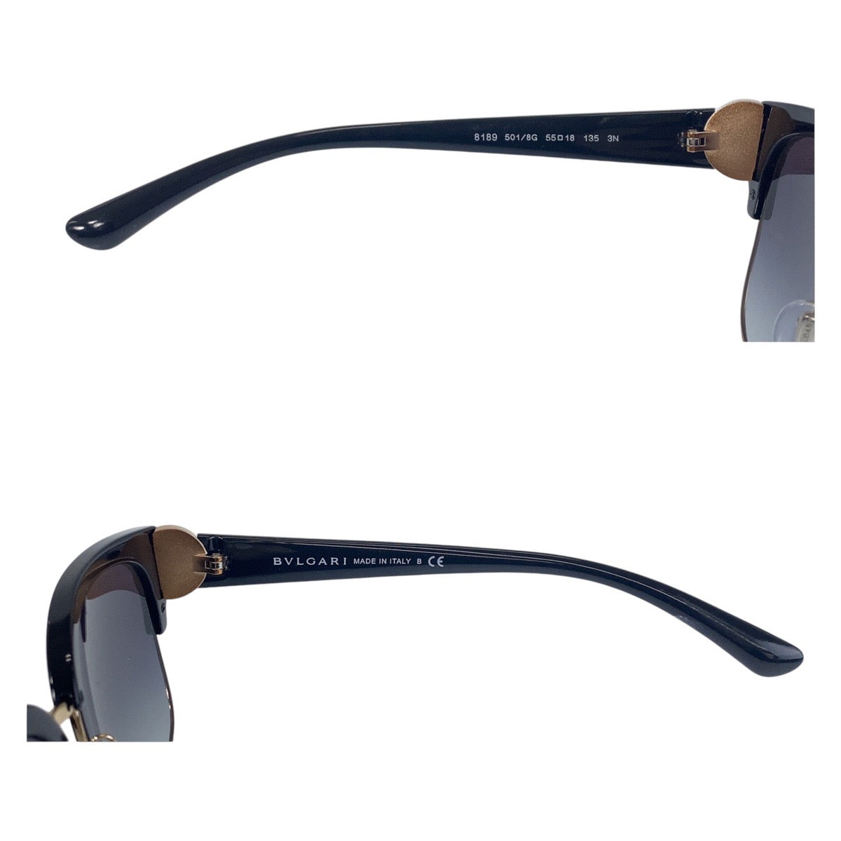 16163
BVLGARI ブルガリ ブラック 黒 ブロンズ プラスチック / メタル 8189 501/8G 55◻︎18 135 3N サングラス 男女兼用 ウェリントン  メンズ A16