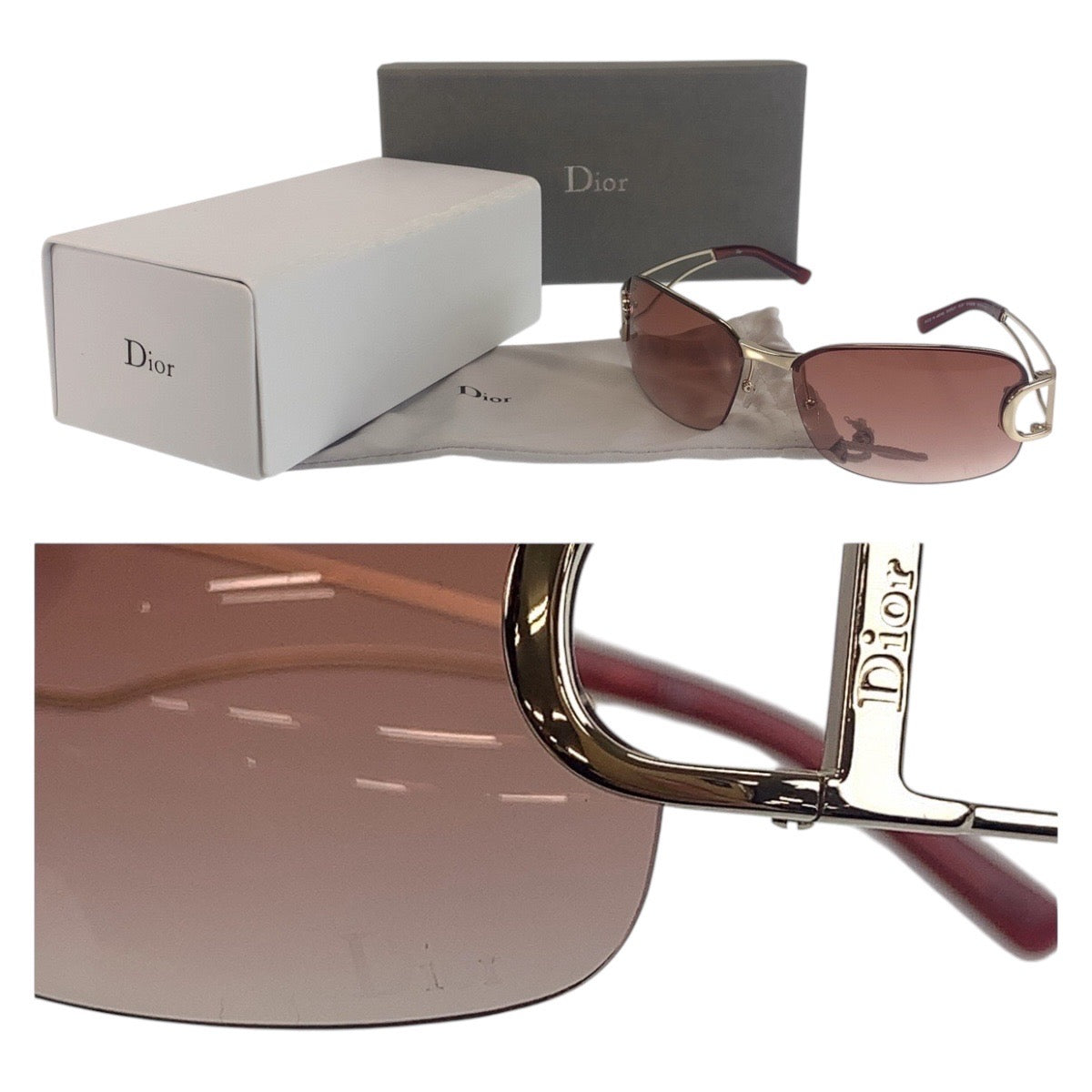 16164
Dior ディオール グラデーションレンズ ワインレッド ボルドー ゴールド金具 メタル / プラスチック DIORLY 2/J1 3YGKW 61◻︎14 127 サングラス スクエア  メンズ A16