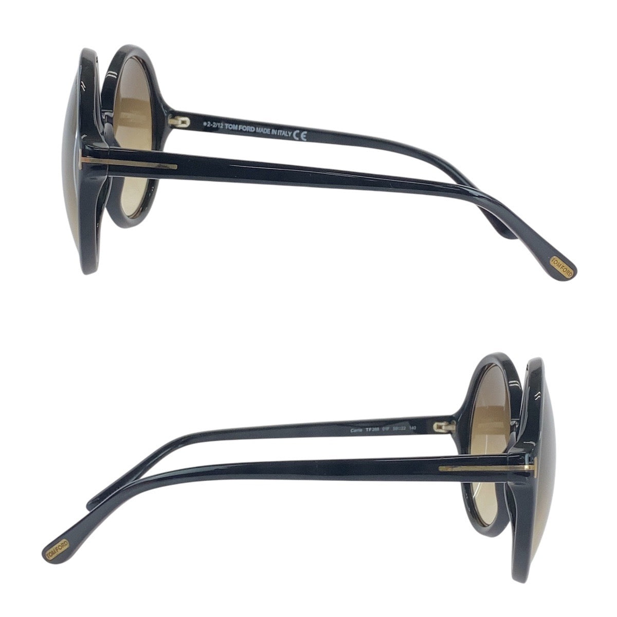 16166
TOM FORD トムフォード ブラック ブラウン ゴールド金具 プラスチック TF268 01F 59□22 140 サングラス ボストン  メンズ