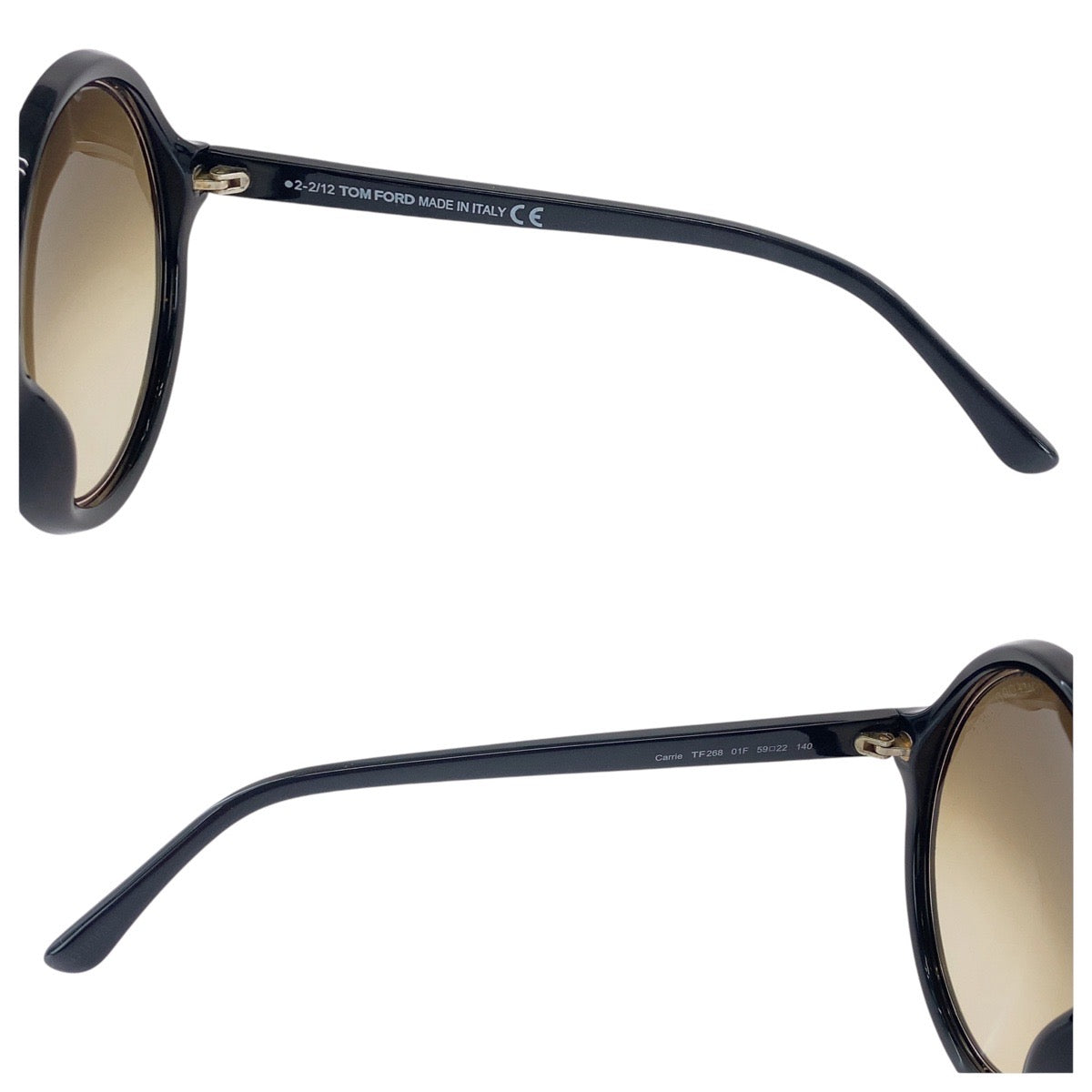 16166
TOM FORD トムフォード ブラック ブラウン ゴールド金具 プラスチック TF268 01F 59□22 140 サングラス ボストン  メンズ