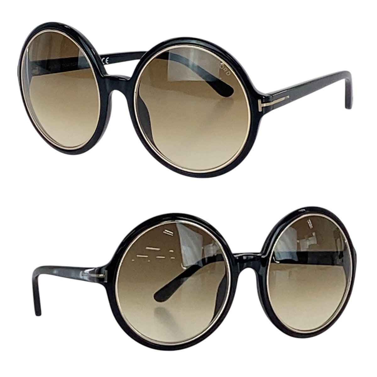 16166
TOM FORD トムフォード ブラック ブラウン ゴールド金具 プラスチック TF268 01F 59□22 140 サングラス ボストン  メンズ