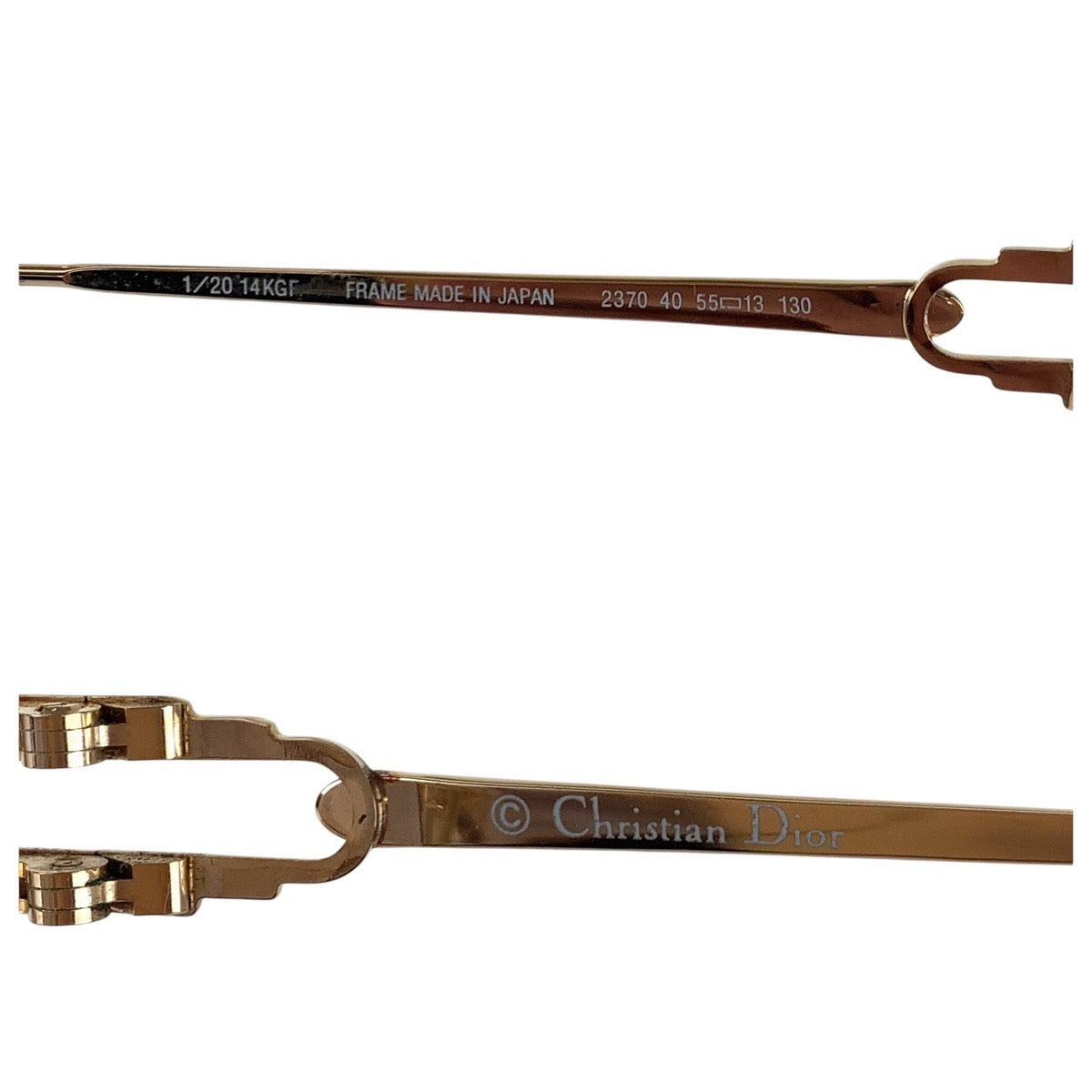 16167
Christian Dior クリスチャンディオール ヴィンテージ ゴールド メタル 2370 40 55◻︎13 130 サングラス 男女兼用 スクエア  レディース ABP8