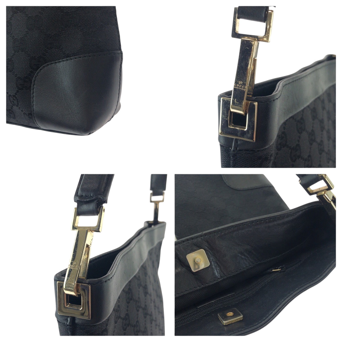 16170
GUCCI グッチ ブラック 黒 ゴールド金具 GGキャンバス 33900 ワンショルダーバッグ 肩掛け  レディース ABP40