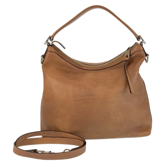 16171
GUCCI グッチ インターロッキング ブラウン シルバー金具 レザー 326514 ショルダーバッグ ポシェット 2way  レディース
