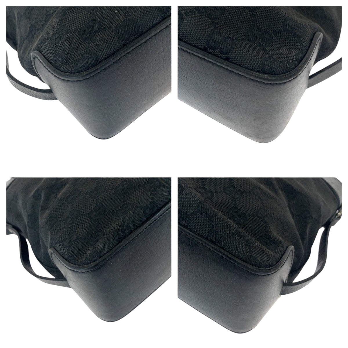 16173
GUCCI グッチ ブラック 黒 シルバー金具 GGキャンバス 107757 トートバッグ ショルダーバッグ  レディース AB29