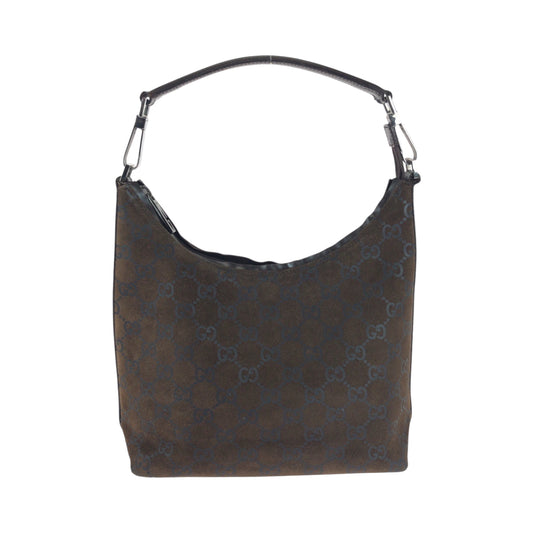 16175
GUCCI グッチ ブラウン シルバー金具 スウェード 000 0602 ワンショルダーバッグ  レディース ABP30