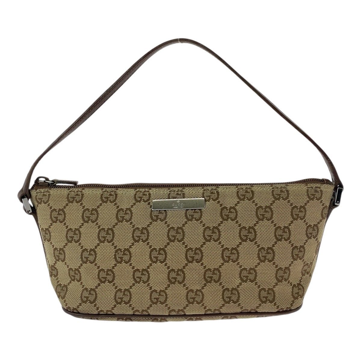 16177
GUCCI グッチ ベージュ ブラウン GGキャンバス / レザー 07198 ハンドバッグ アクセサリーポーチ  レディース