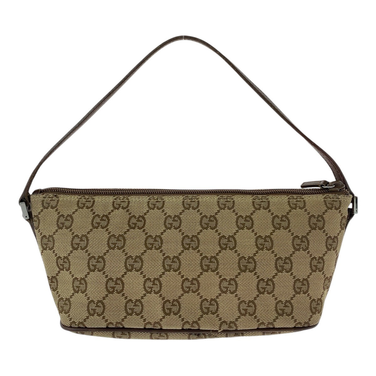 16177
GUCCI グッチ ベージュ ブラウン GGキャンバス / レザー 07198 ハンドバッグ アクセサリーポーチ  レディース