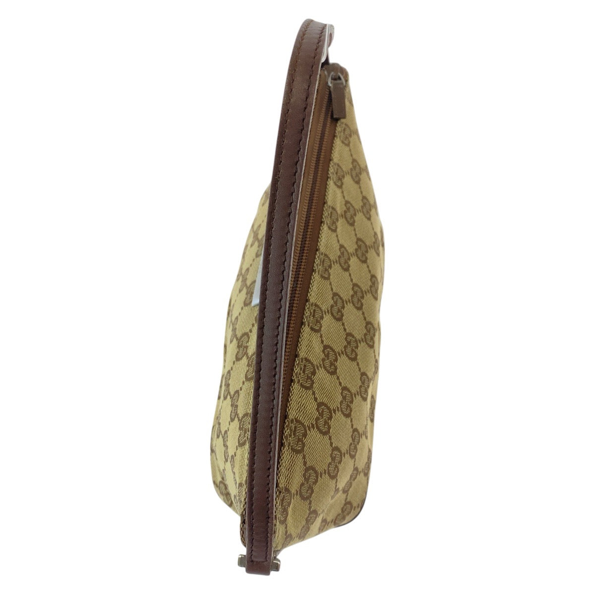 16177
GUCCI グッチ ベージュ ブラウン GGキャンバス / レザー 07198 ハンドバッグ アクセサリーポーチ  レディース