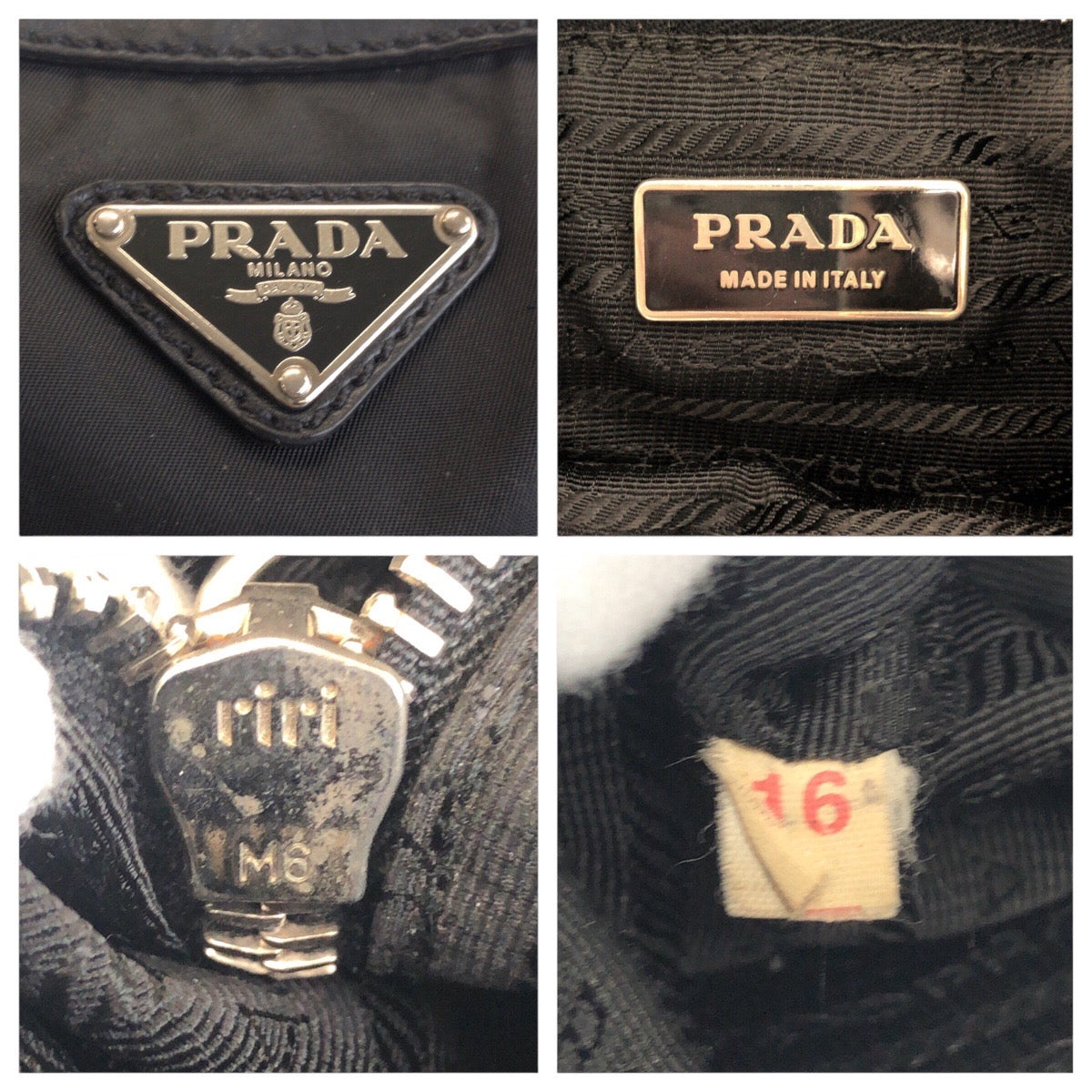 16184
PRADA プラダ テスート 三角ロゴプレート ブラック 黒 シルバー金具 ナイロン ショルダーバッグ メッセンジャーバッグ  レディース AB30