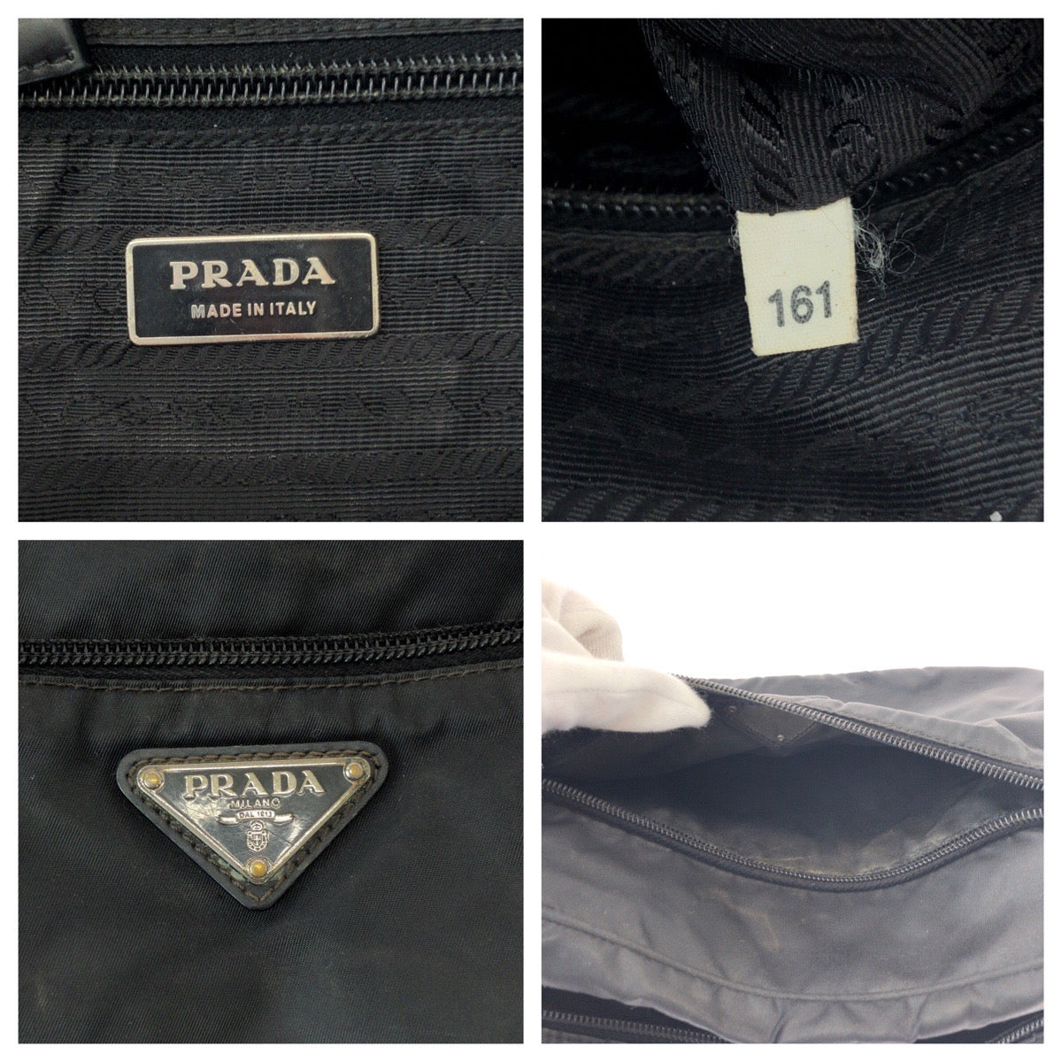 16185
PRADA プラダ テスート 三角ロゴプレート ブラック 黒 シルバー金具 ナイロン BT0166 ショルダーバッグ ポシェット  レディース AB26