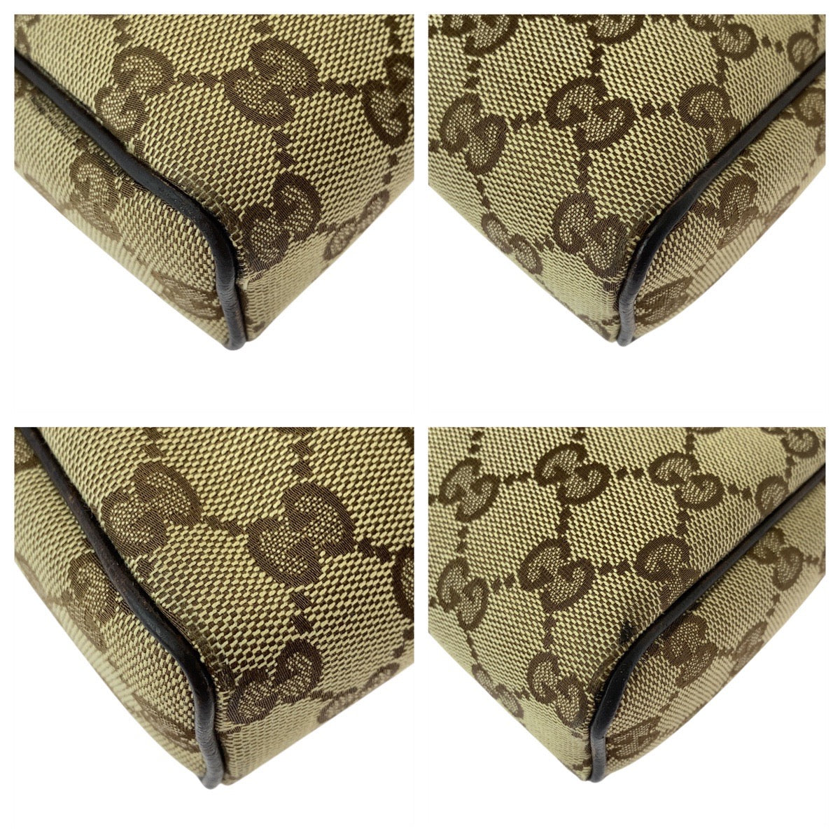 16186
GUCCI グッチ アビー ベージュ ブラウン ゴールド金具 GGキャンバス / レザー 145750 ハンドバッグ アクセサリーポーチ  レディース