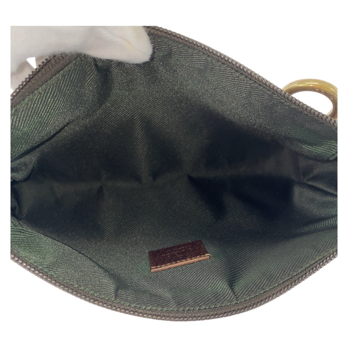 16186
GUCCI グッチ アビー ベージュ ブラウン ゴールド金具 GGキャンバス / レザー 145750 ハンドバッグ アクセサリーポーチ  レディース