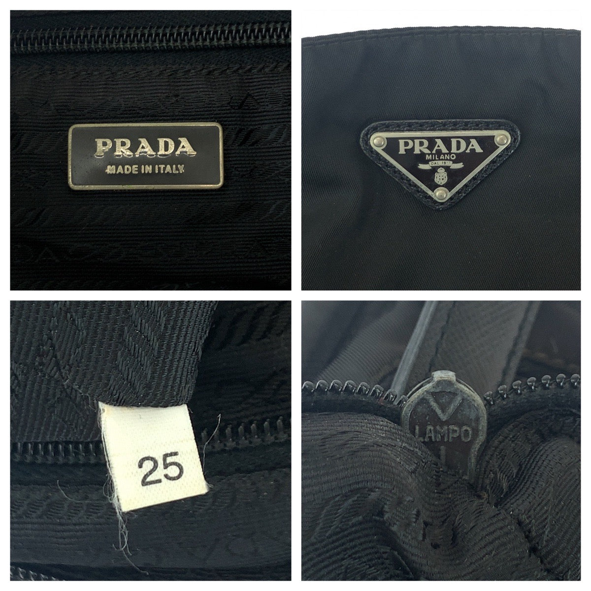 16187
PRADA プラダ テスート 三角ロゴプレート ブラック 黒 シルバー金具 ナイロン ショルダーバッグ ポシェット  レディース AB29