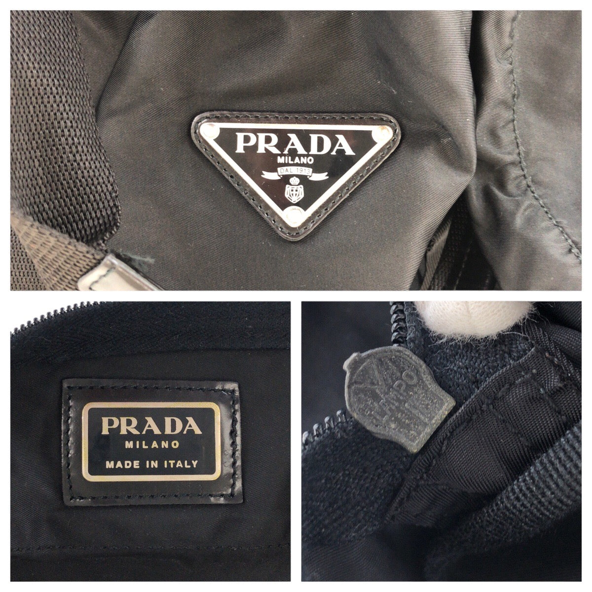 16188
PRADA プラダ テスート 三角ロゴプレート ブラック 黒 シルバー金具 ナイロン ボストンバッグ 男女兼用  レディース