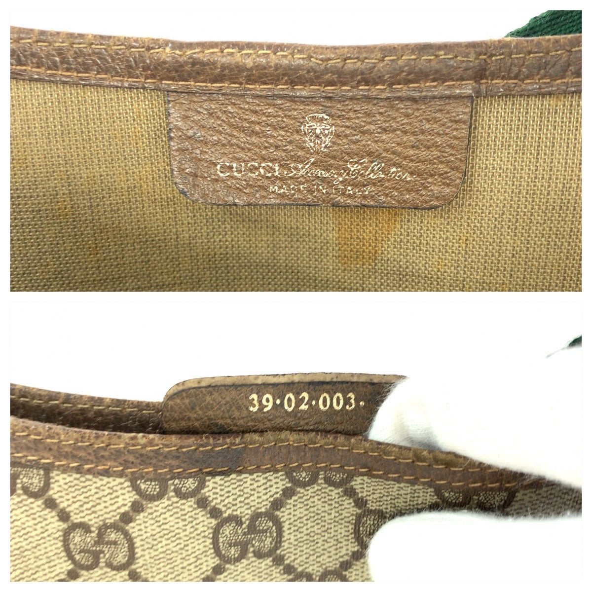 16189
GUCCI グッチ ヴィンテージ オールドグッチ シェリーライン ベージュ ブラウン ゴールド金具 GGスプリームキャンバス 39 02 003 トートバッグ ショルダーバッグ  レディース