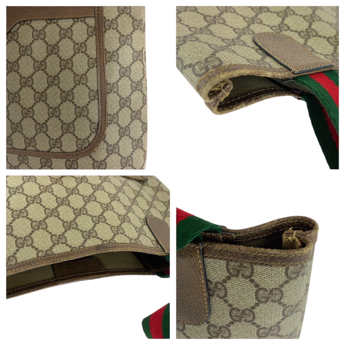16189
GUCCI グッチ ヴィンテージ オールドグッチ シェリーライン ベージュ ブラウン ゴールド金具 GGスプリームキャンバス 39 02 003 トートバッグ ショルダーバッグ  レディース