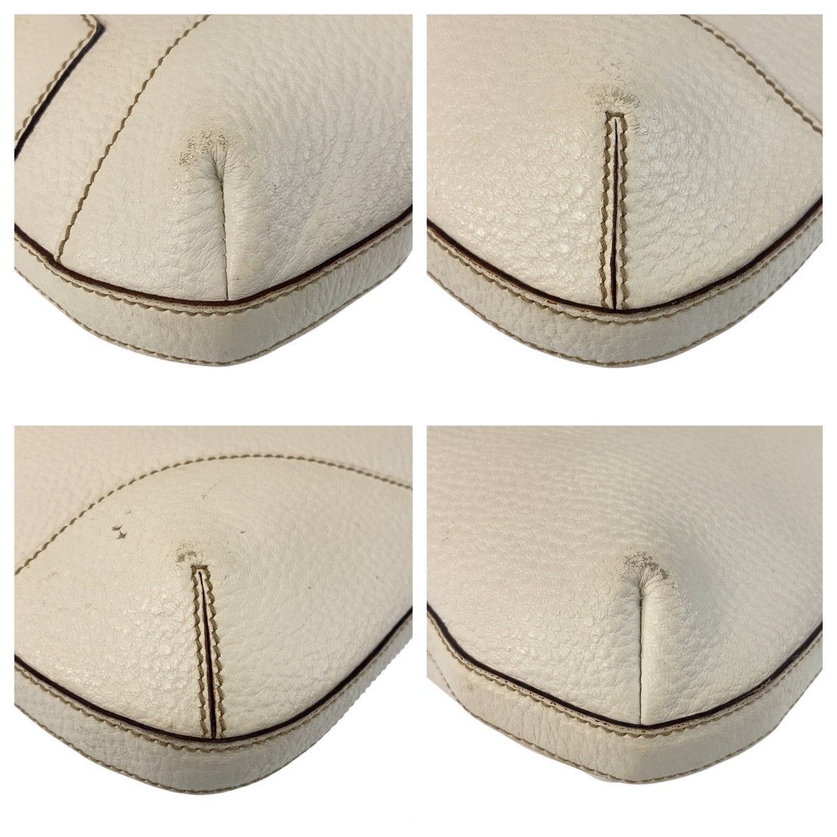 16190
GUCCI グッチ ホースビット ホワイト ゴールド金具 レザー 137388 ショルダーバッグ レディース AB46
