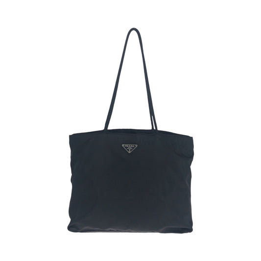 16192
PRADA プラダ テスート 三角ロゴプレート ブラック 黒 シルバー金具 ナイロン トートバッグ ショルダーバッグ  レディース ABP30