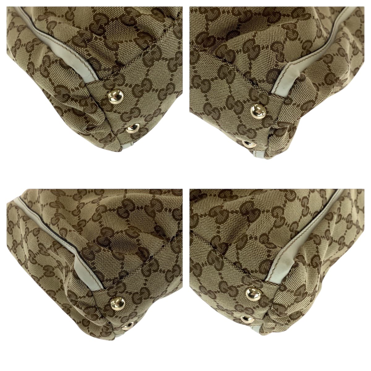 16193
GUCCI グッチ アビー ベージュ ホワイト ゴールド金具 GGキャンバス 189831 トートバッグ ハンドバッグ ショルダーバッグ  レディース ABP44