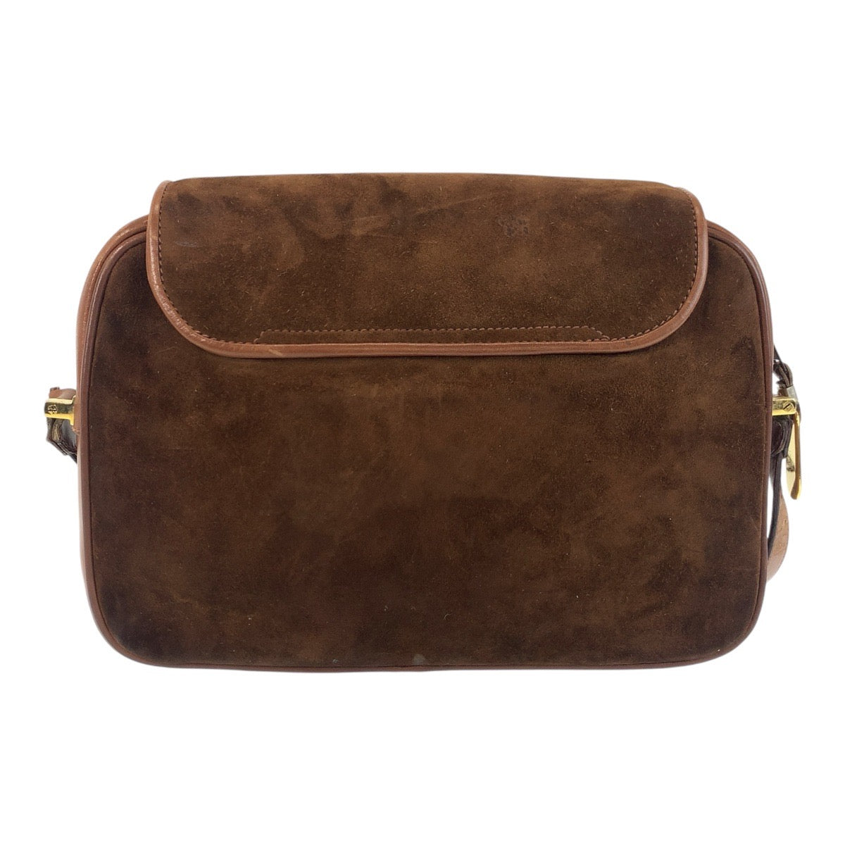 16194
GUCCI グッチ ヴィンテージ オールドグッチ ブラウン ゴールド金具 スウェード / レザー ショルダーバッグ ポシェット  レディース ABP38
