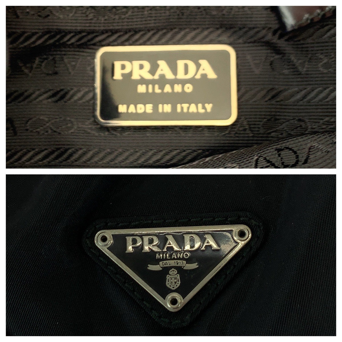 16196
PRADA プラダ テスート 三角ロゴプレート ブラック 黒 シルバー金具 ナイロン リュックサック バックパック  レディース ABP41