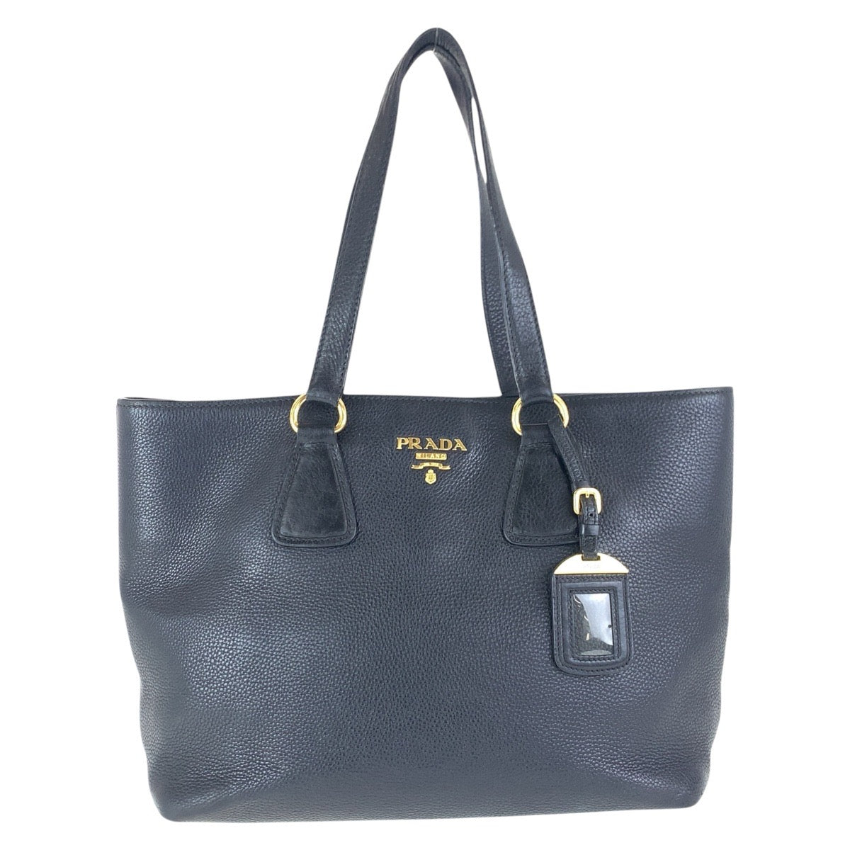 16197
PRADA プラダ ブラック 黒 ゴールド金具 レザー トートバッグ ショルダーバッグ  レディース AB41