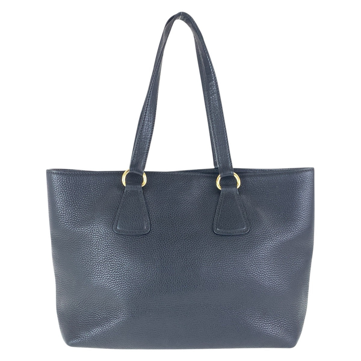 16197
PRADA プラダ ブラック 黒 ゴールド金具 レザー トートバッグ ショルダーバッグ  レディース AB41