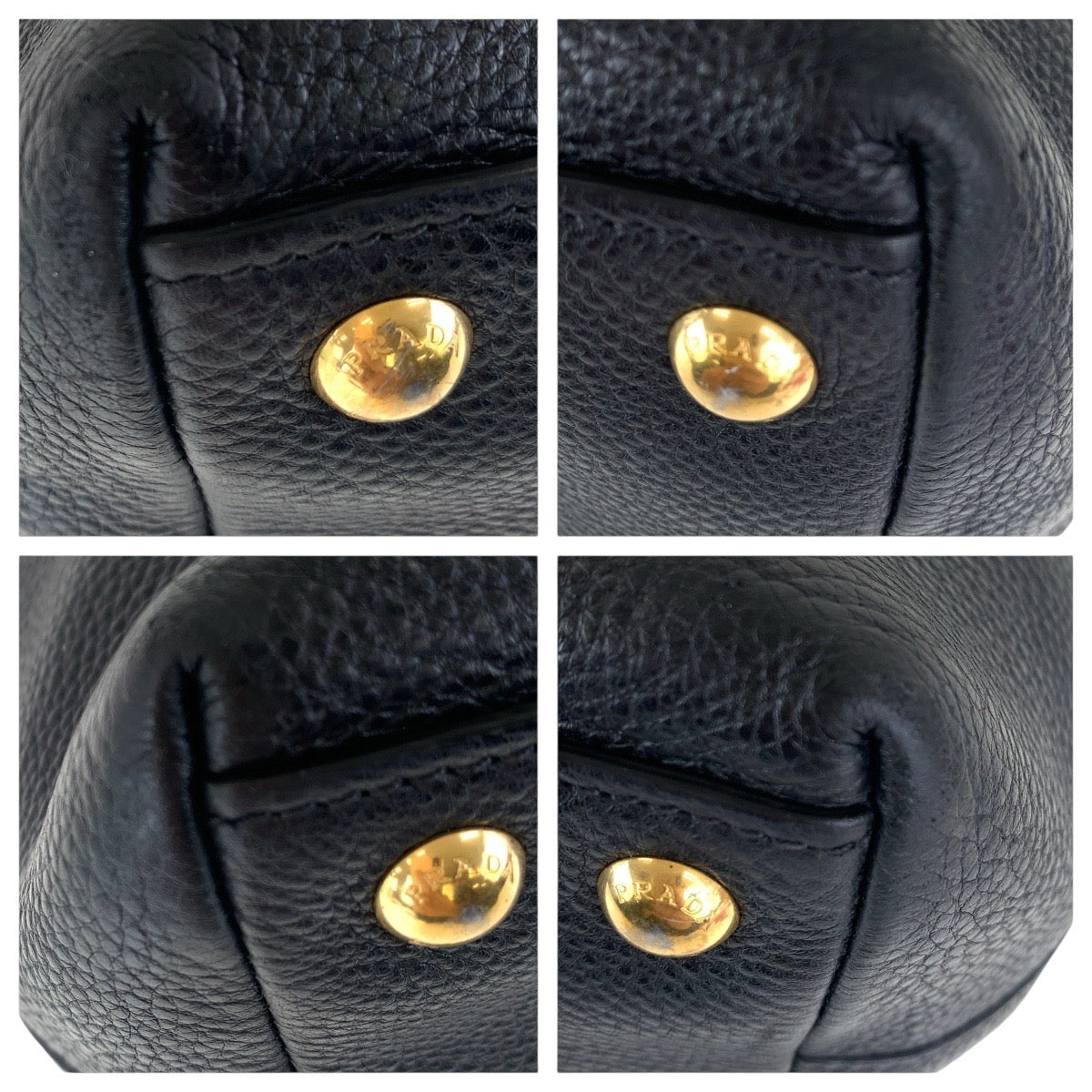 16197
PRADA プラダ ブラック 黒 ゴールド金具 レザー トートバッグ ショルダーバッグ  レディース AB41
