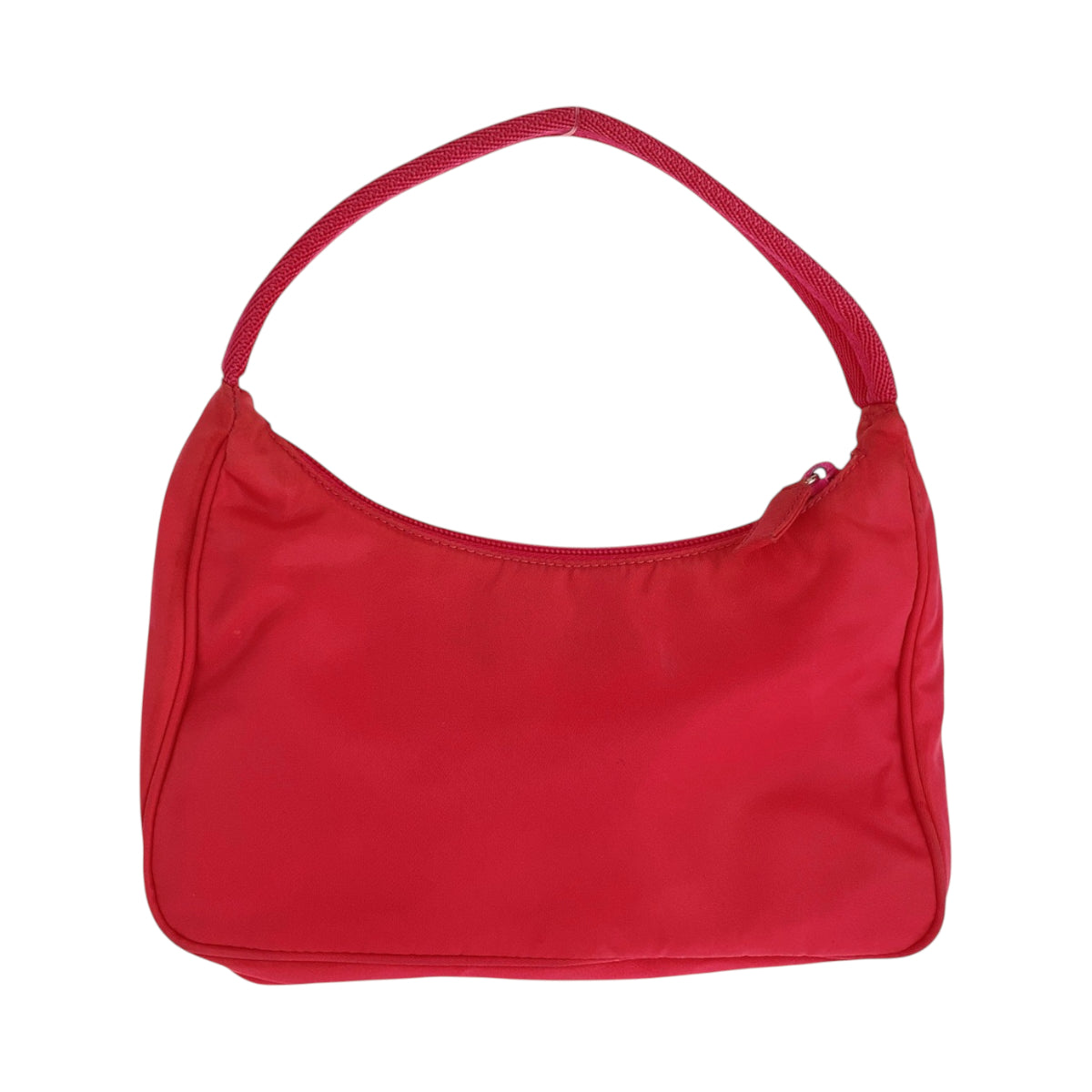 16198
PRADA プラダ テスート 三角ロゴプレート ピンク シルバー金具 ナイロン ハンドバッグ アクセサリーポーチ  レディース ABP42