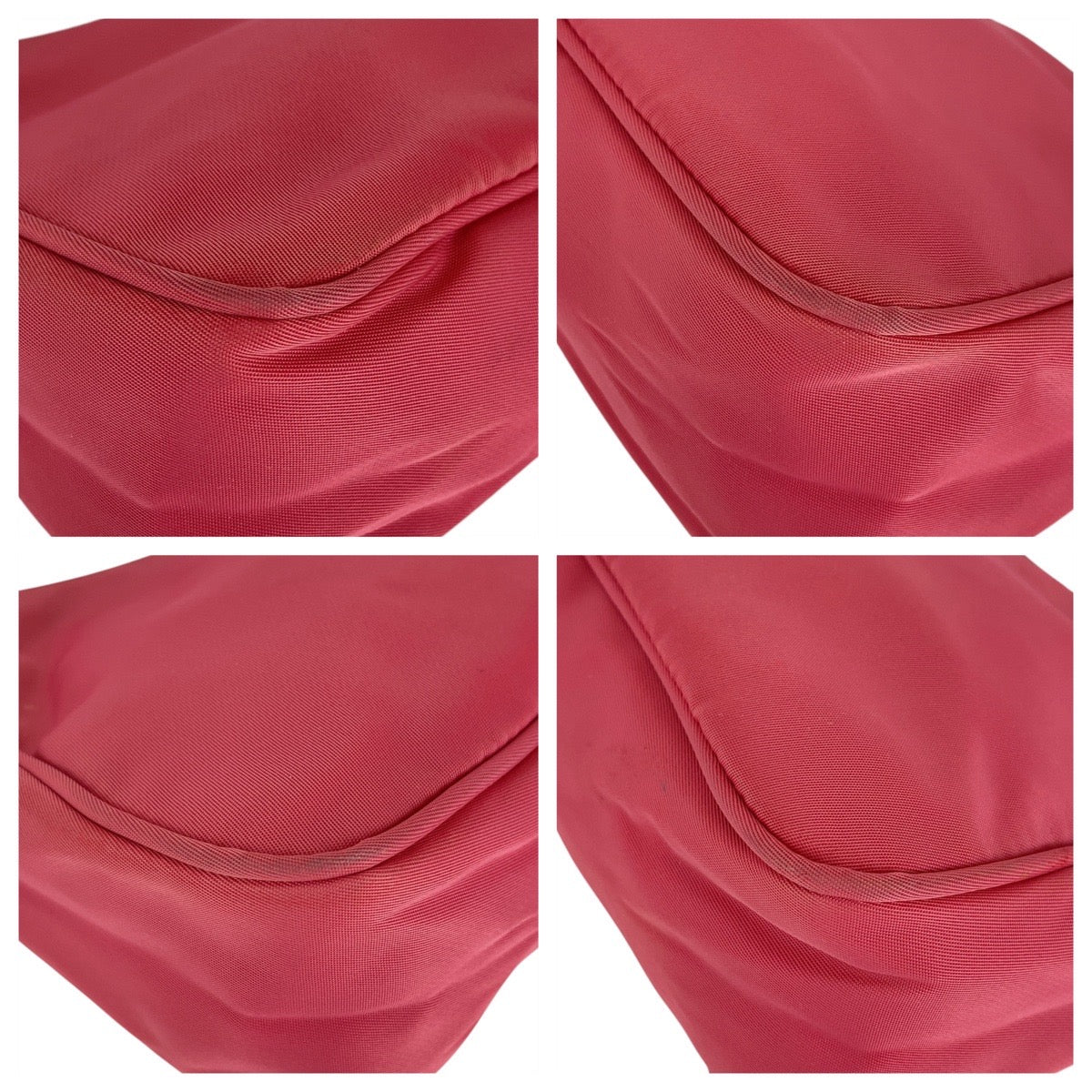 16198
PRADA プラダ テスート 三角ロゴプレート ピンク シルバー金具 ナイロン ハンドバッグ アクセサリーポーチ  レディース ABP42