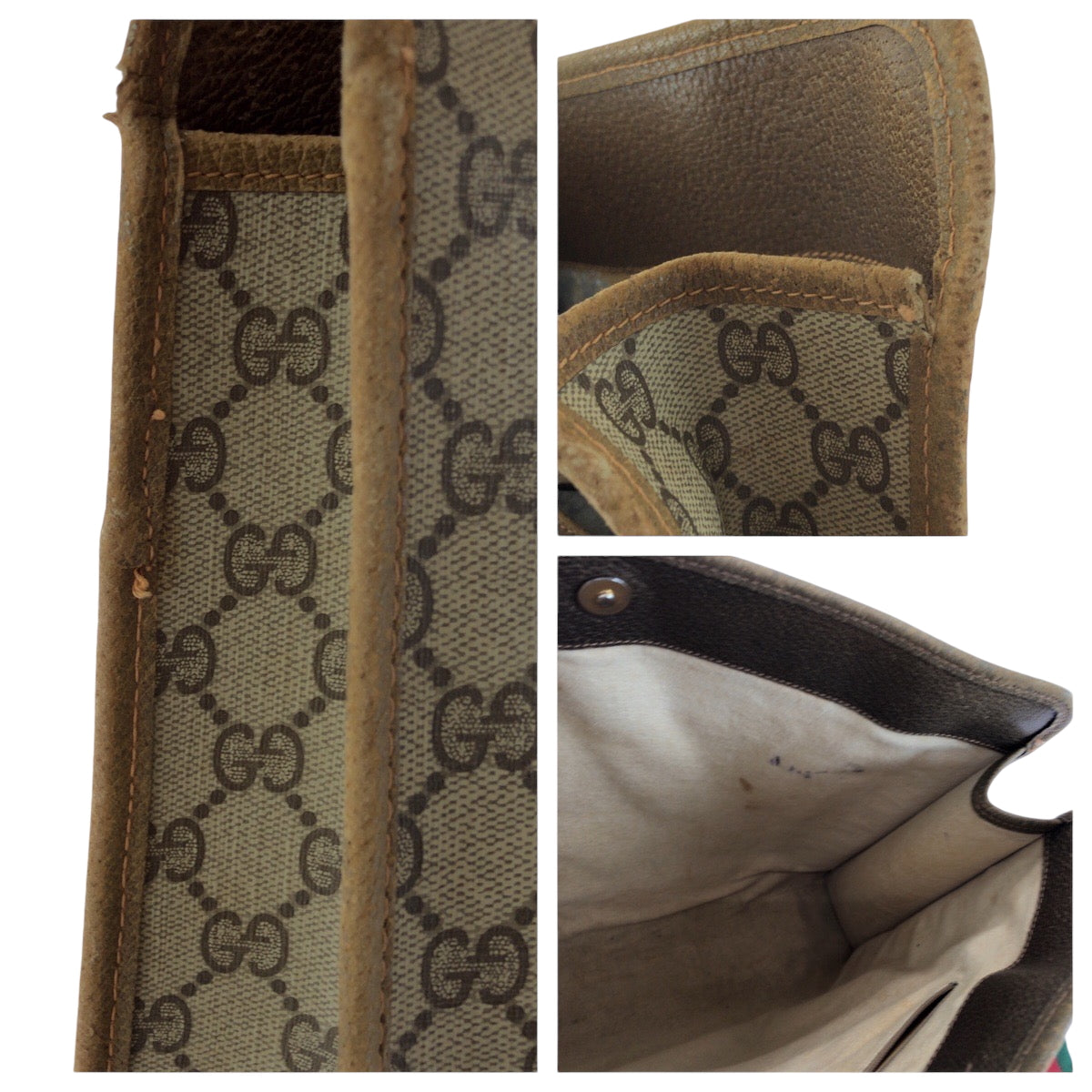 16199
GUCCI グッチ ヴィンテージ オールドグッチ シェリーライン ブラウン ベージュ ゴールド金具 GGスプリームキャンバス 89 02 997 トートバッグ ショルダーバッグ  レディース AB9