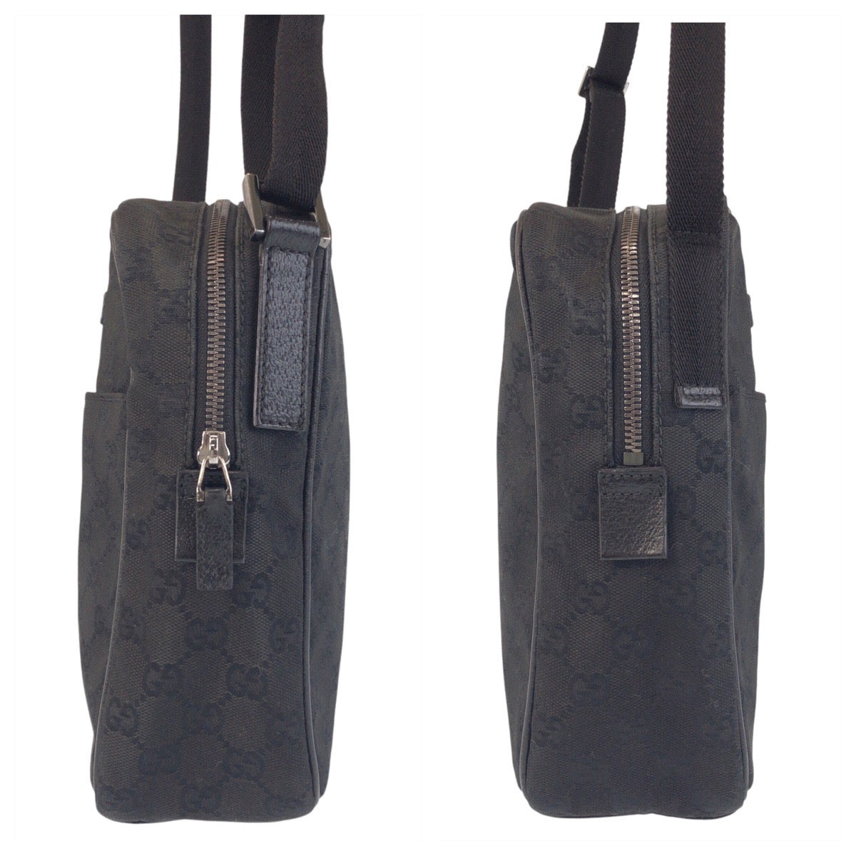 16201
GUCCI グッチ ブラック 黒 GGキャンバス 122759 ショルダーバッグ  ポシェット  レディース ABP39