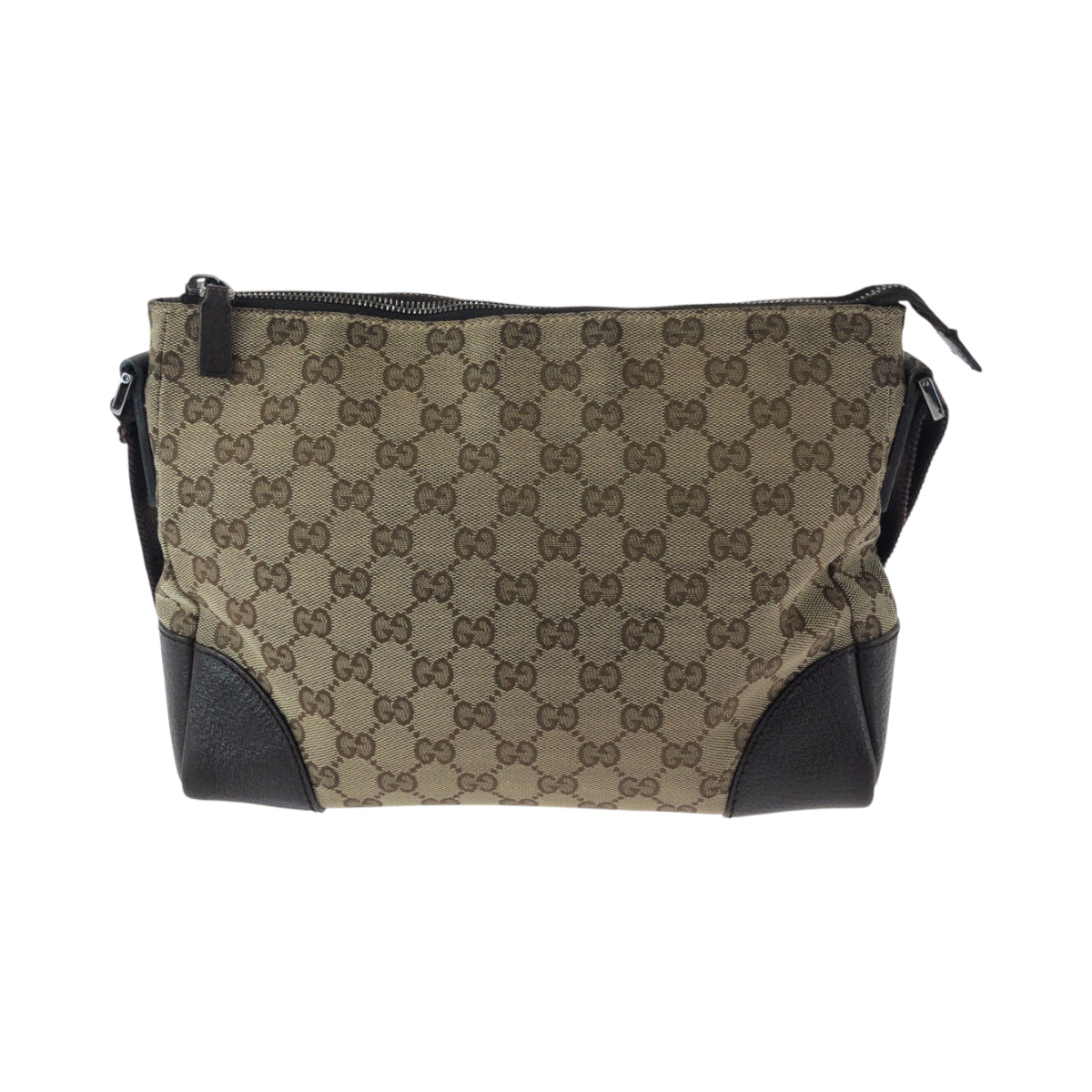 16202
GUCCI グッチ ベージュ ブラウン シルバー金具 GGキャンバス 114273 ショルダーバッグ ポシェット  レディース AB26
