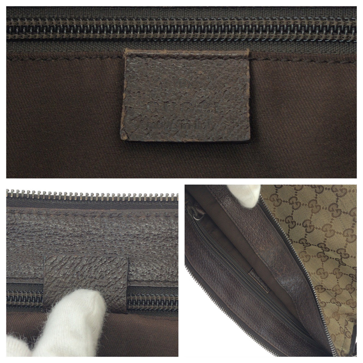 16202
GUCCI グッチ ベージュ ブラウン シルバー金具 GGキャンバス 114273 ショルダーバッグ ポシェット  レディース AB26
