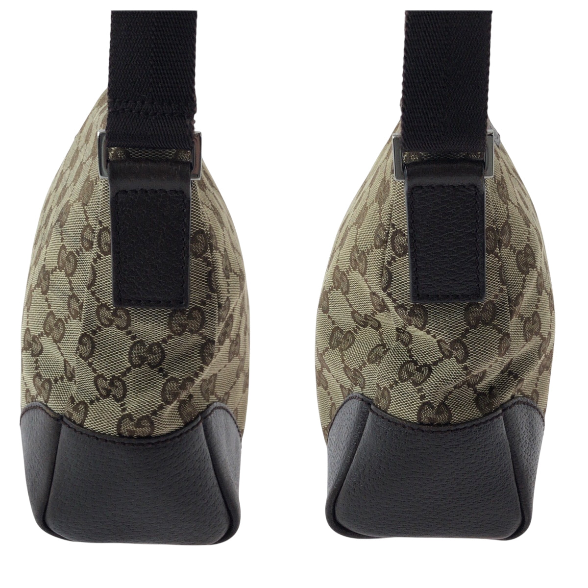 16202
GUCCI グッチ ベージュ ブラウン シルバー金具 GGキャンバス 114273 ショルダーバッグ ポシェット  レディース AB26